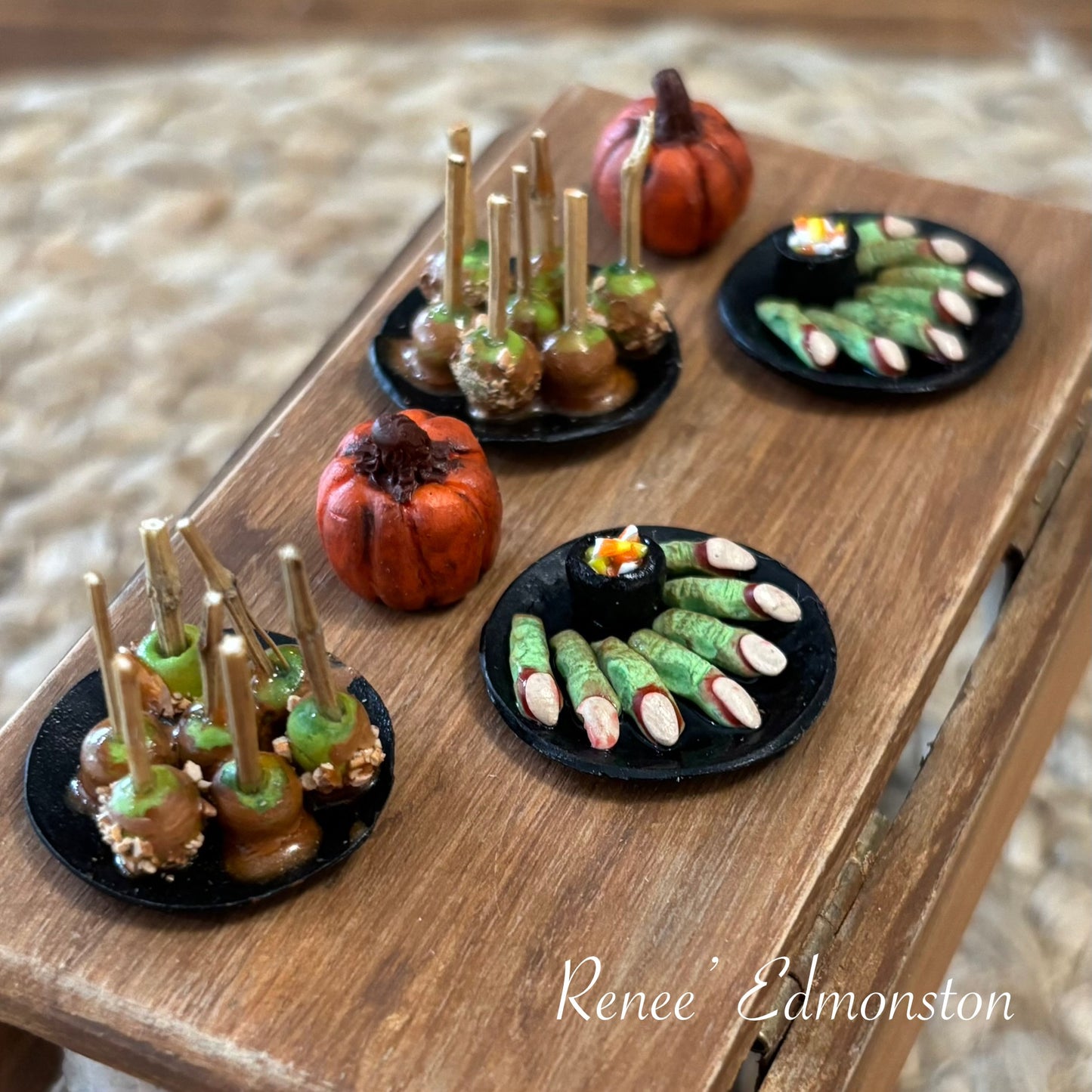 Miniature Witch Finger Cookies Spooky Halloween Party Food 1:12 Scale Handmade