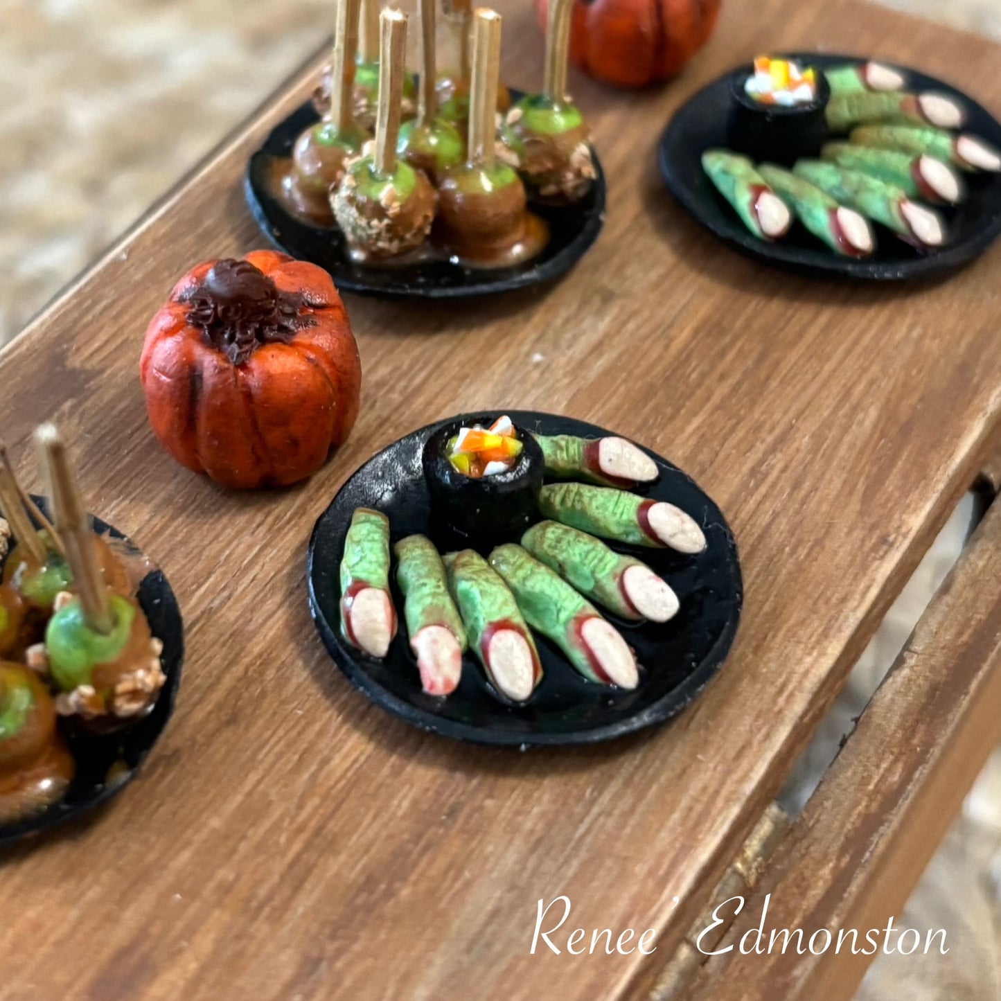 Miniature Witch Finger Cookies Spooky Halloween Party Food 1:12 Scale Handmade
