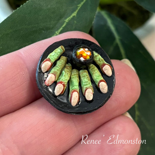 Miniature Witch Finger Cookies Spooky Halloween Party Food 1:12 Scale Handmade
