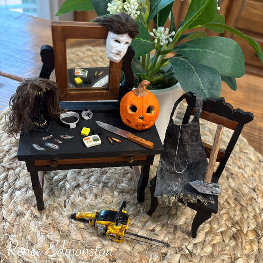 1:12 Scale Miniature Horror Vanity Diorama Scene 1970s Nostalgia Edition Artisan Handmade One of A Kind Original OOAK