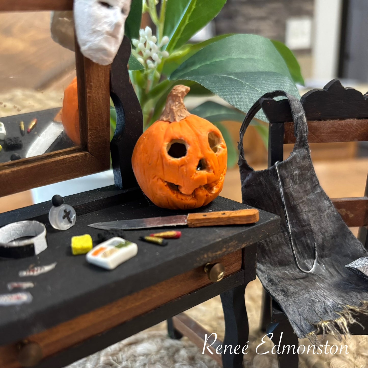 1:12 Scale Miniature Horror Vanity Diorama Scene 1970s Nostalgia Edition Artisan Handmade One of A Kind Original OOAK