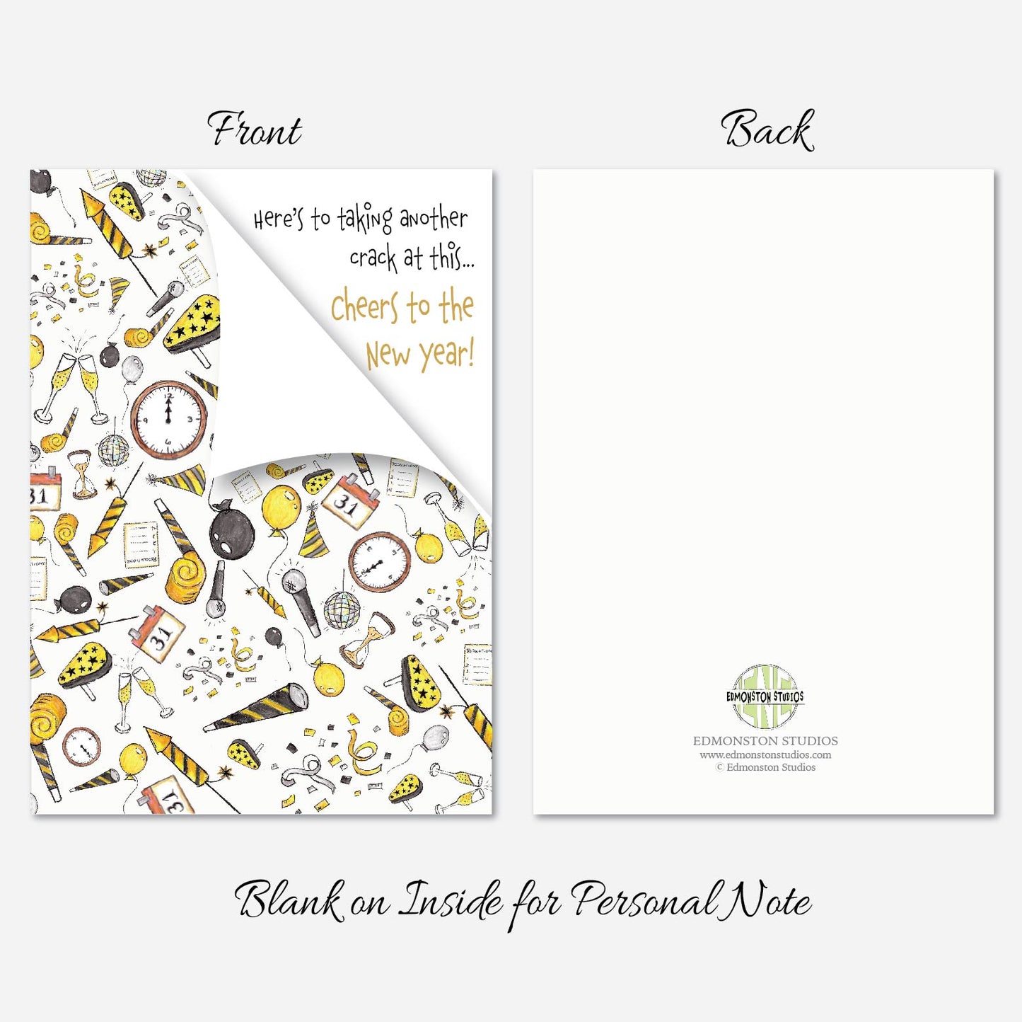 Printable Here's to taking another crack at this Happy New Year Greeting Card