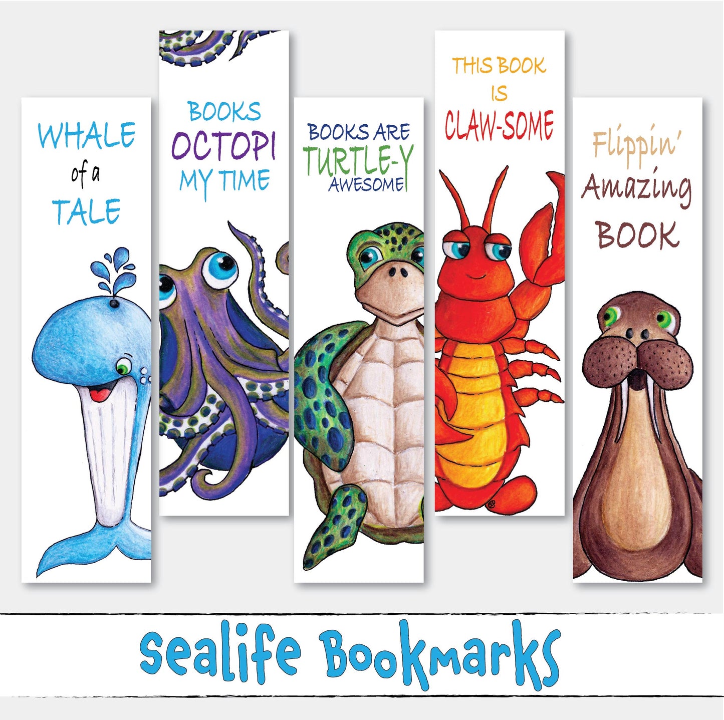 Printable Bookmarks Sealife Ocean Animal