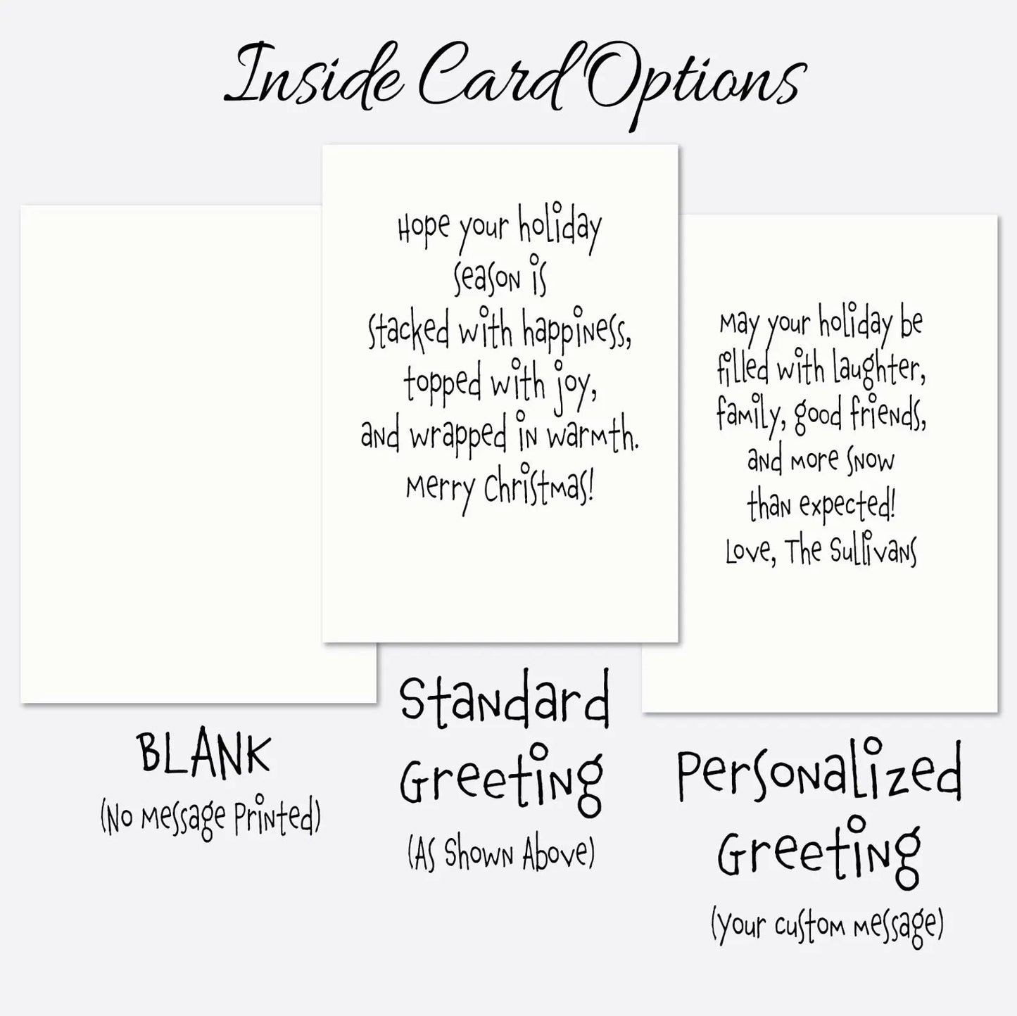 Cute Snowman Christmas Card, Funny Holiday Greeting Card, Winter Cheer Card, Family Christmas Card, Hand Illustrated Xmas Card