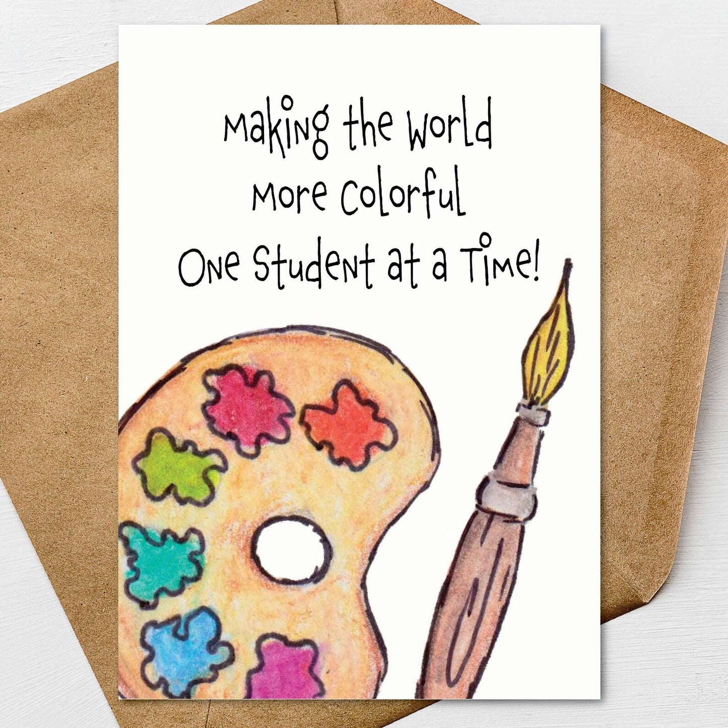 Art Teacher Appreciation Card, First Day of School Art Teacher Gift, Creative Teacher Greeting Card, Art Classroom Thank You, Appreciation