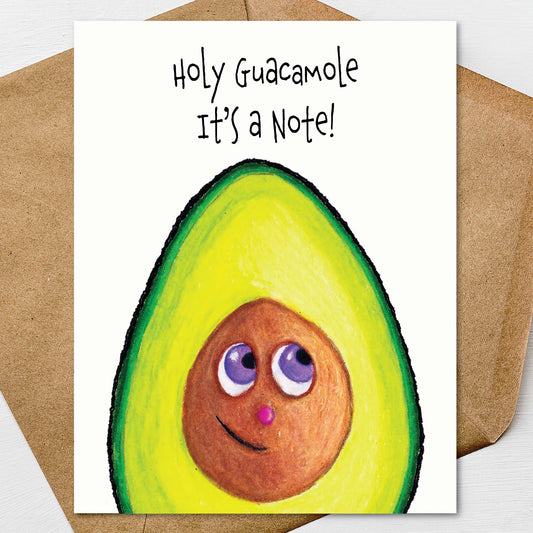 Avocado notecard set featuring hand illustrated avocado artwork and whimsical stationery design