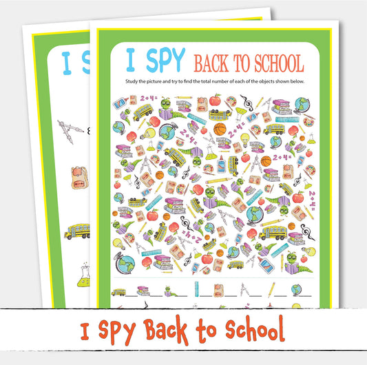 Printable I SPY Back to School Puzzle Game Activity