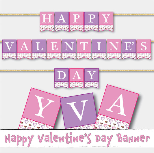 Printable Happy Valentine's Day Banner