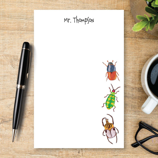 Personalize Beetle Notepad Bug Fun Unlined