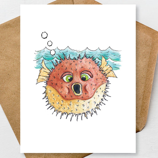 Printable Blowfish Notecards A2