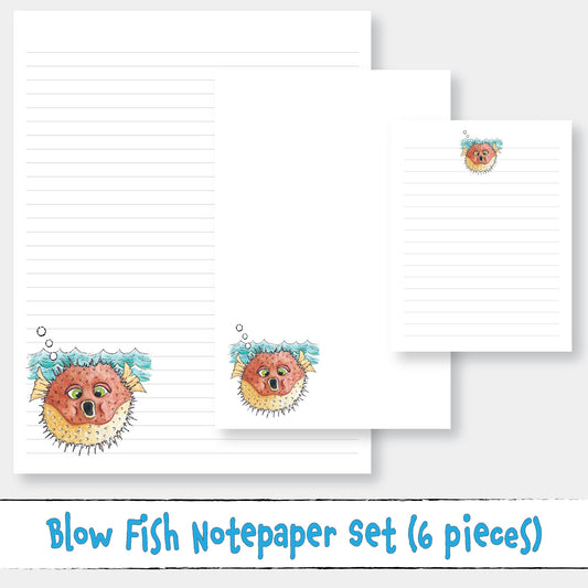 Printable Blowfish Notepaper Collection