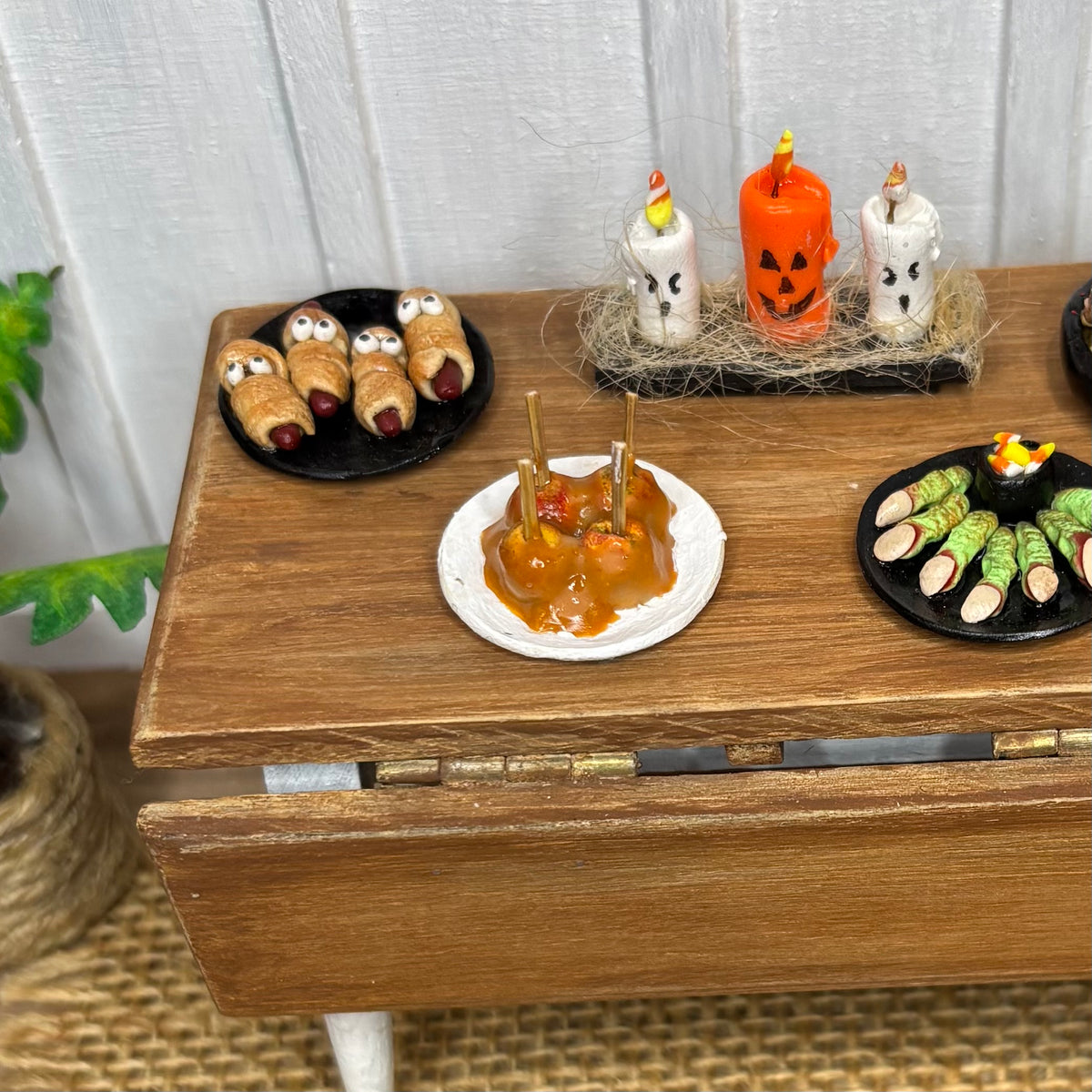 Miniature Caramel Candy Apples Halloween Party Food 1:12 Scale Handmade