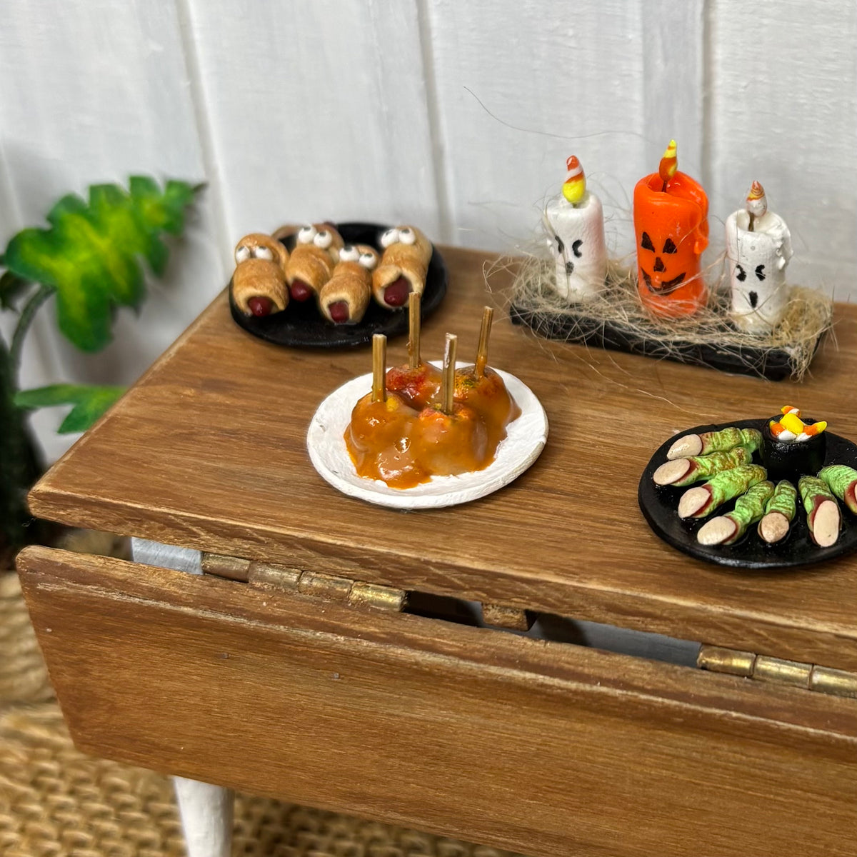 Miniature Caramel Candy Apples Halloween Party Food 1:12 Scale Handmade