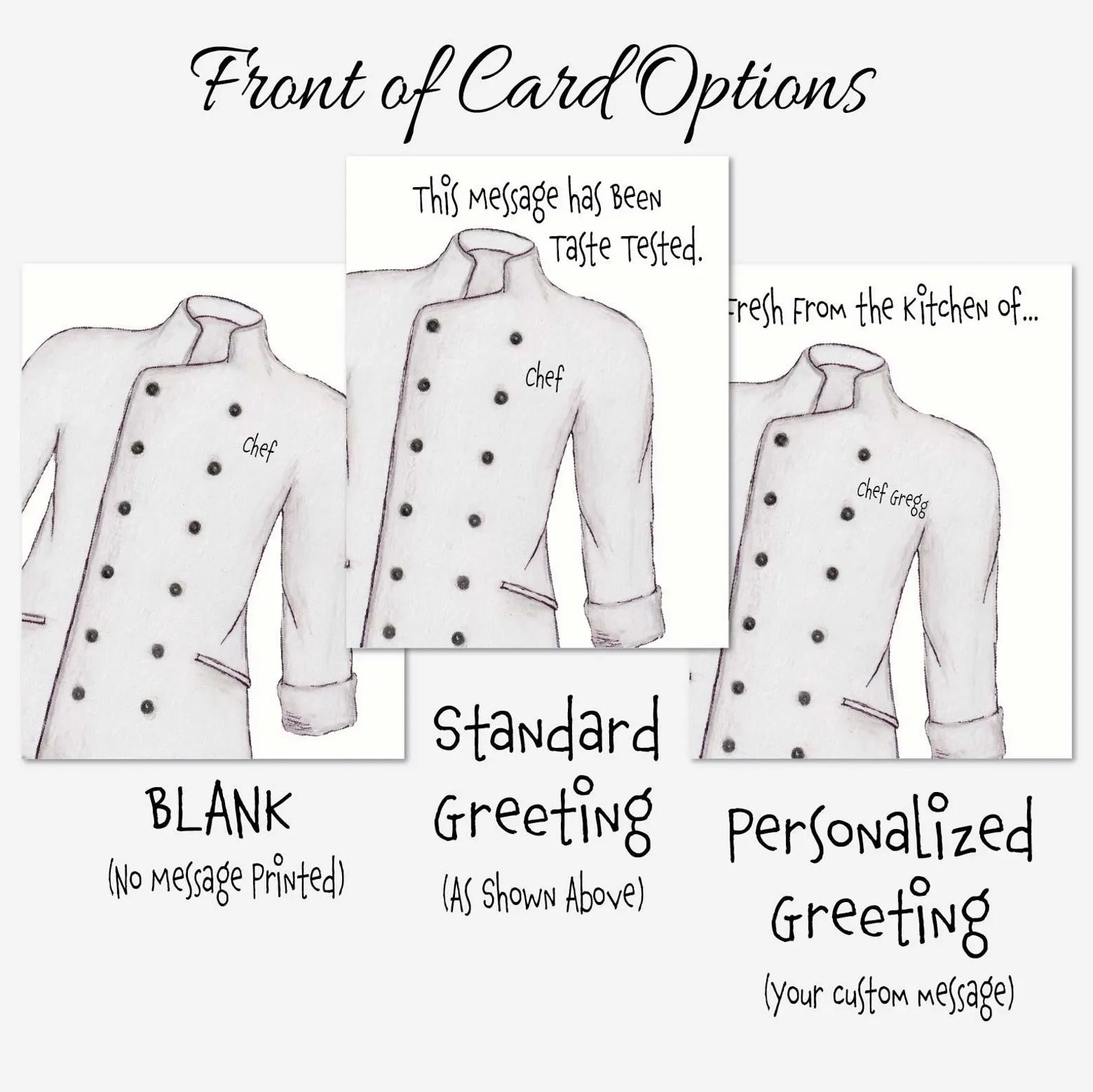 Chef Note Cards Options

