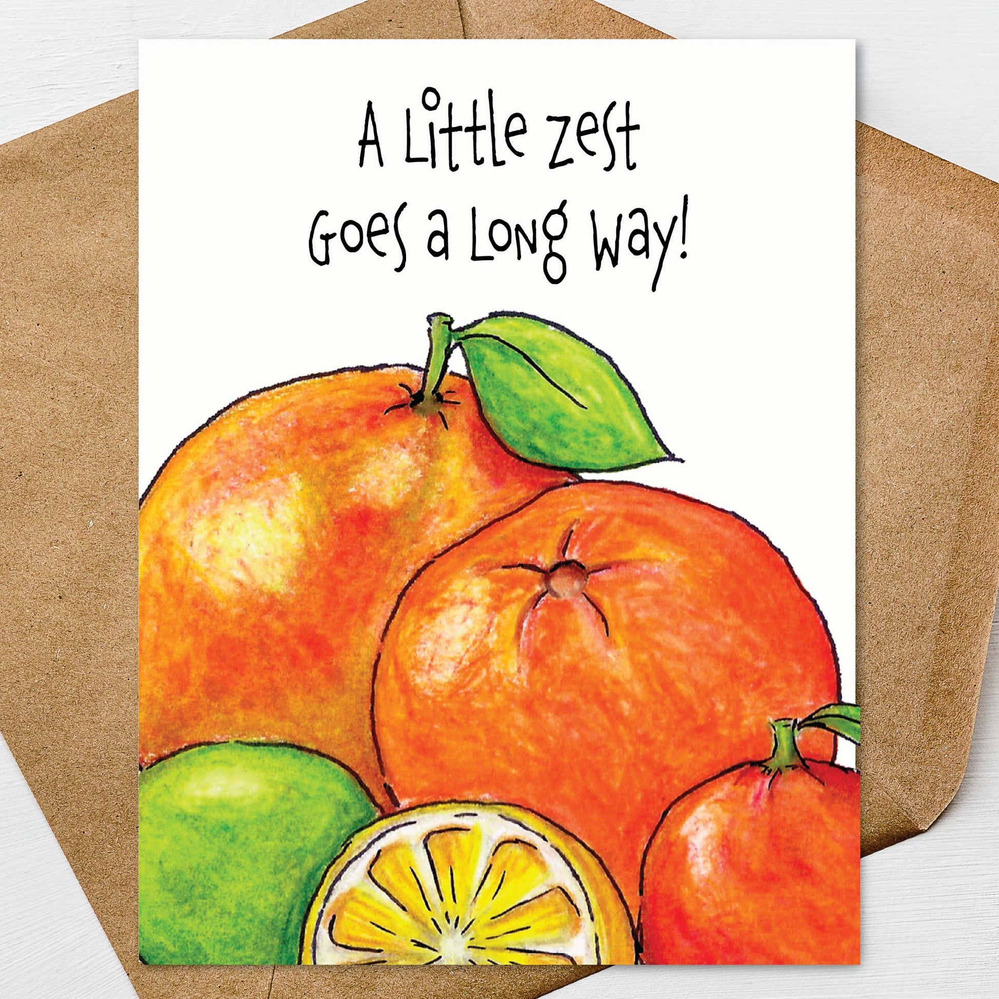 Citrus notecard set featuring hand illustrated oranges, lemons, and limes