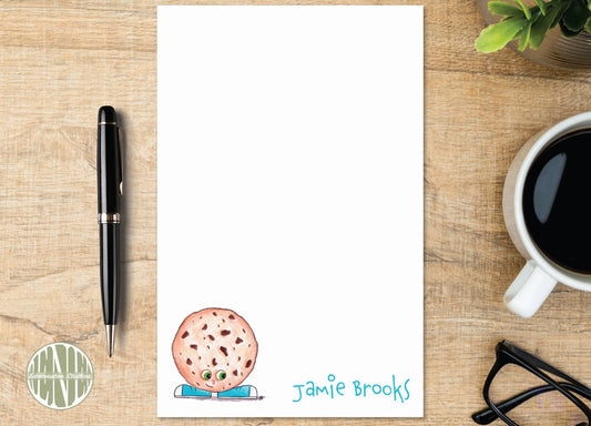 Funny Cookie Notepad, Personalized Cookie Memo Pad, Chip Happens Cookie Gift, Cute Food Stationery, Teacher Coworker Gift