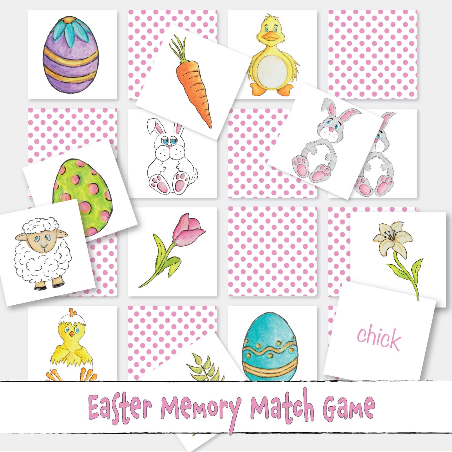 Printable Easter Memory Game, a Spring Fun Memory Matching Game