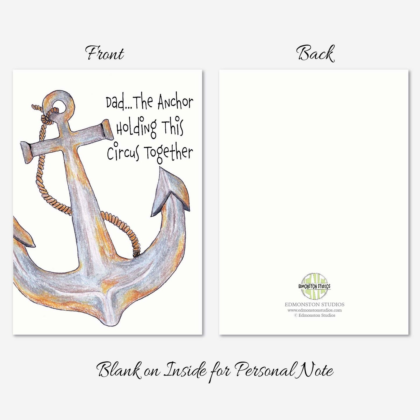 Anchor Fathers Day Card outside