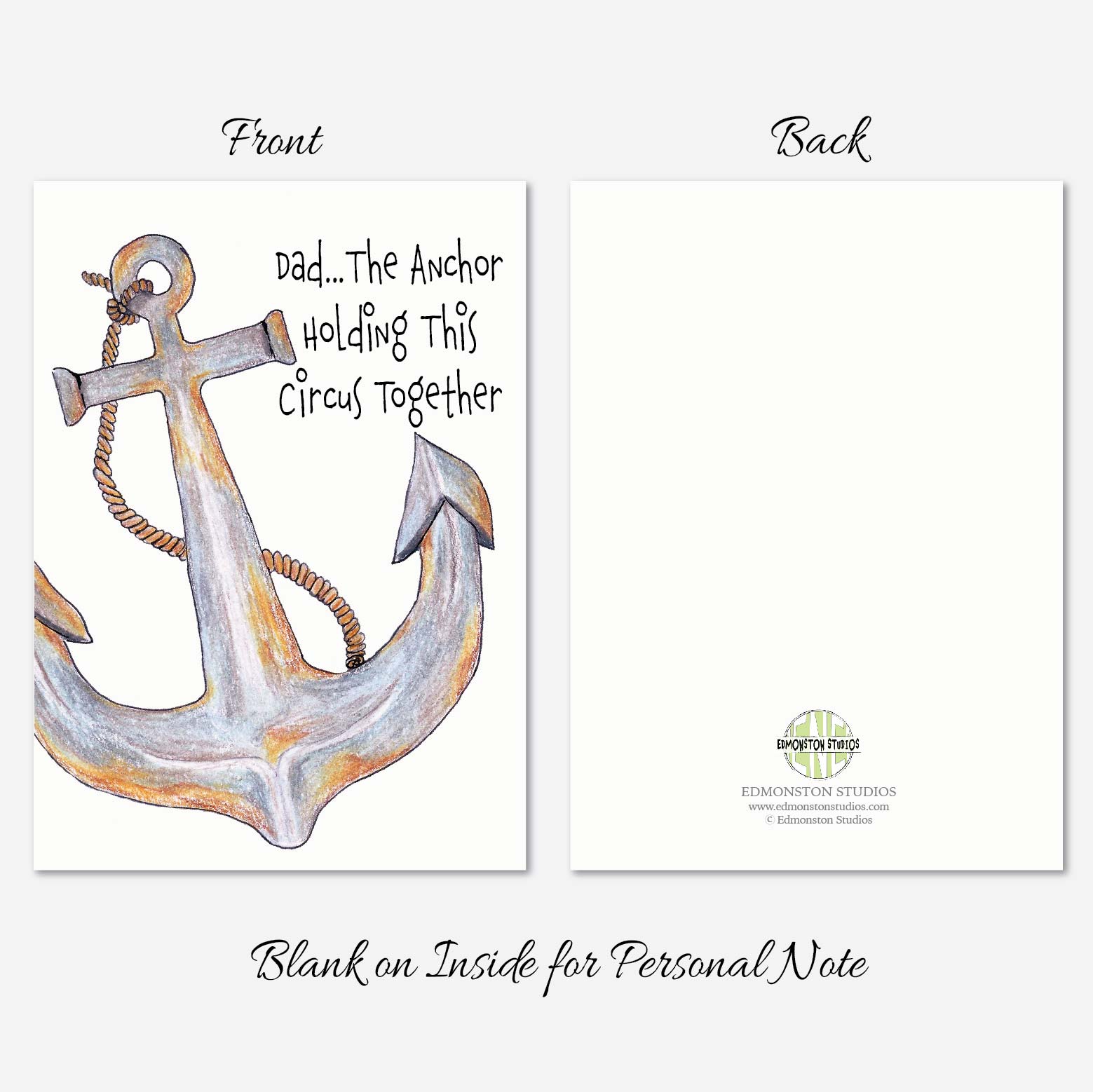 Anchor Fathers Day Card outside