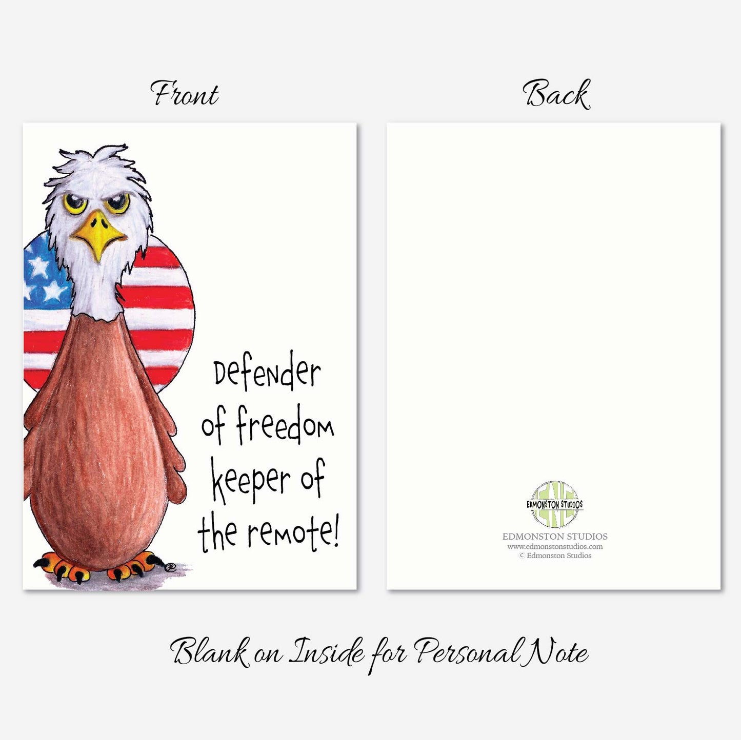 Outside of Funny patriotic eagle Father’s Day Card