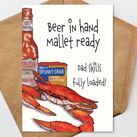 Maryland Blue Crab Dad Card Father’s Day from Daughter Son, Pun Card 5x7 Personalize