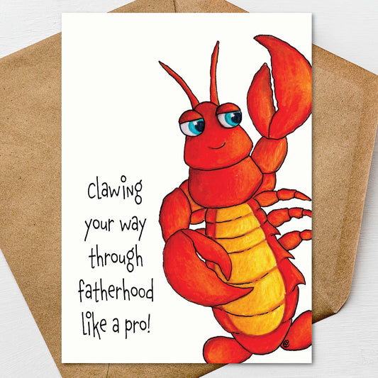 Funny Lobster Father’s Day Card for Dad from Daughter Son, Pun Card 5x7 Personalize