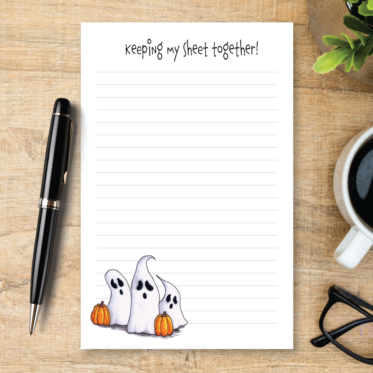 Personalized Ghost and Pumpkin Notepad, Cute Halloween Notepad, Custom Spooky Stationery, Halloween Writing Pad, Fall Gift