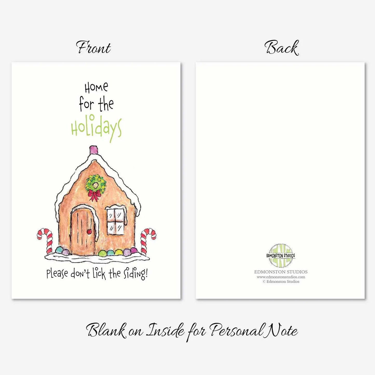 Funny Gingerbread House Christmas Card, Home for the Holidays Card, Cute Holiday Greeting Card, Merry Christmas Card