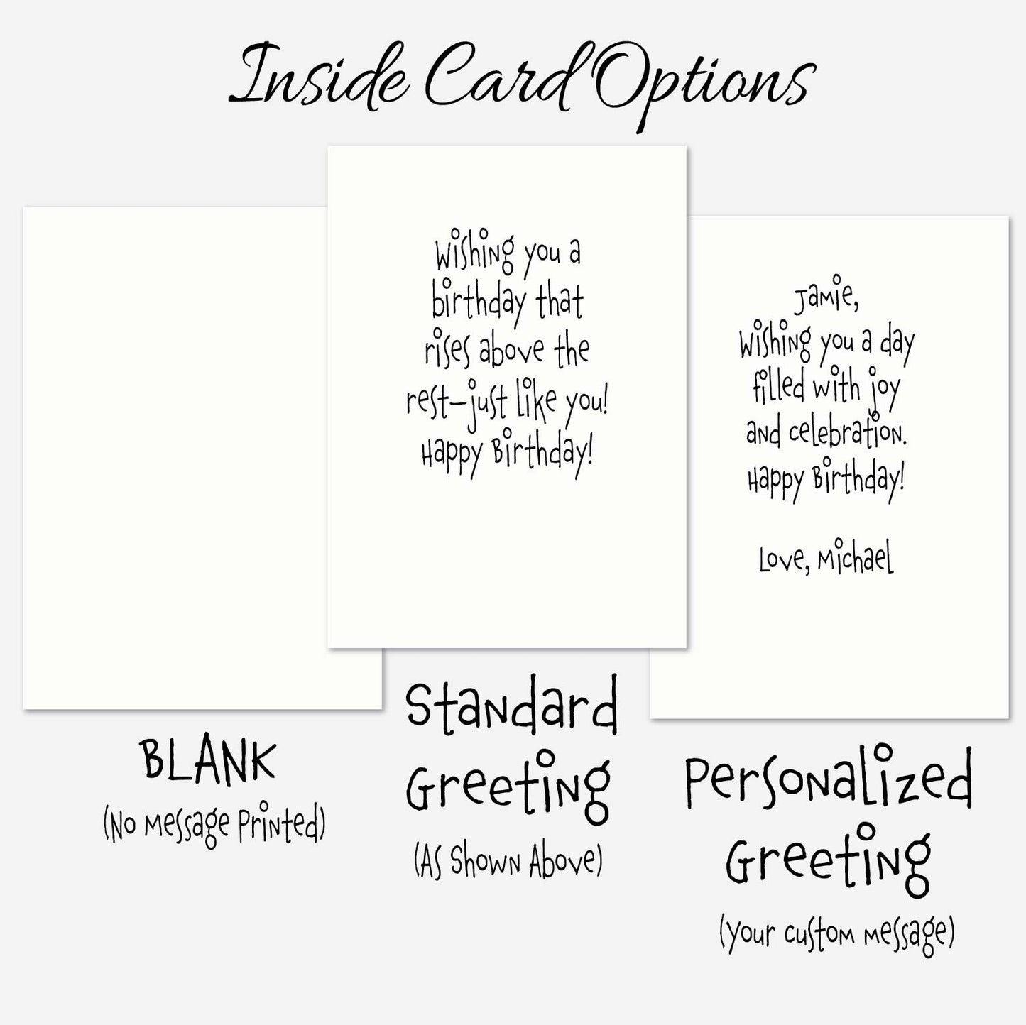 Giraffe Birthday Card: Hand-Drawn Linen A7 | Blank, Standard Greeting, or Personalized