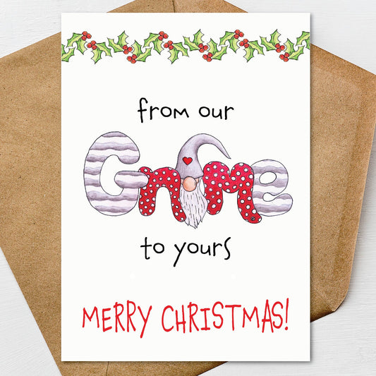 Printable From Our Gnome to Yours Merry Christmas Greeting Card