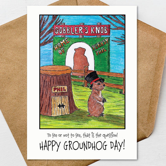 Printable Happy Groundhog Day Greeting Card