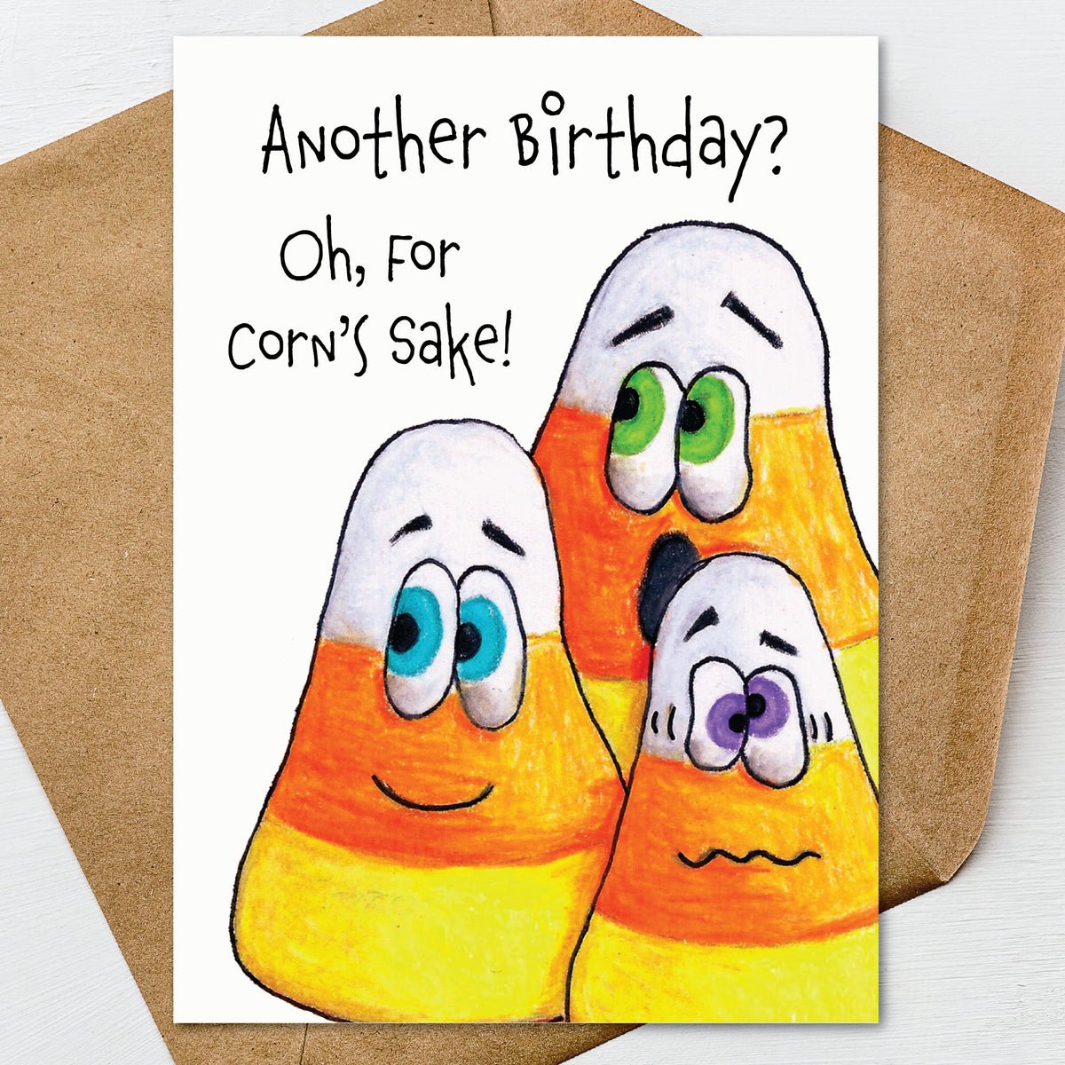 Funny Halloween Birthday Card, Candy Corn Birthday Card, October Birthday Card, Spooky Birthday Card, Funny Fall Birthday Card