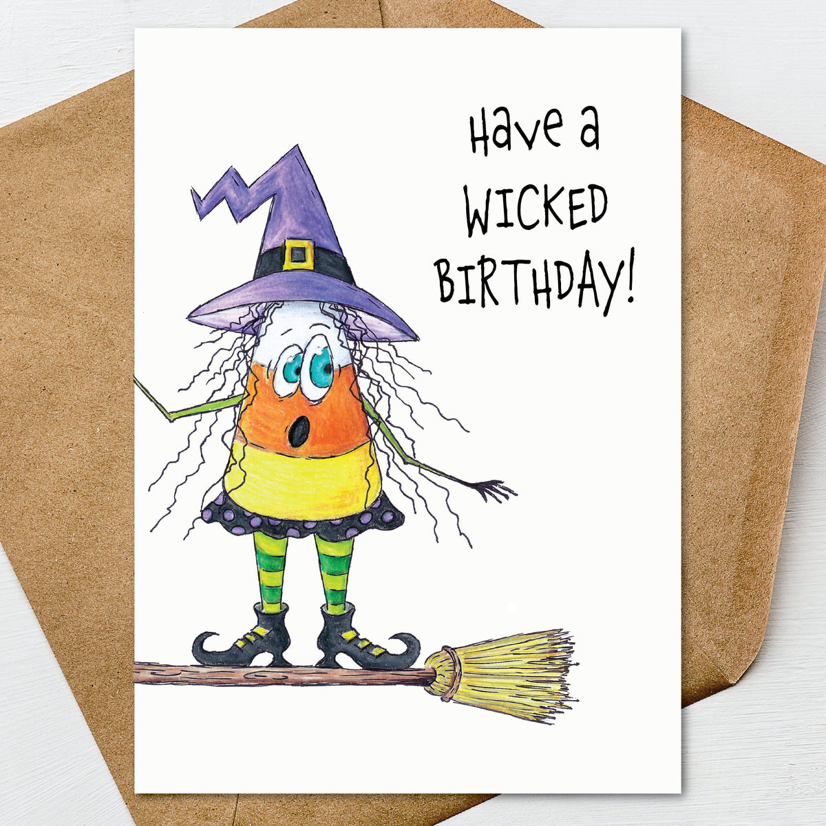 Funny Halloween Birthday Card, Witch Birthday Card, Wicked Birthday Card, October Birthday Card, Spooky Fall Birthday Card
