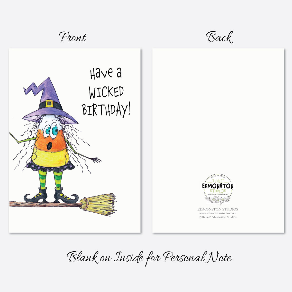 Funny Halloween Birthday Card, Witch Birthday Card, Wicked Birthday Card, October Birthday Card, Spooky Fall Birthday Card