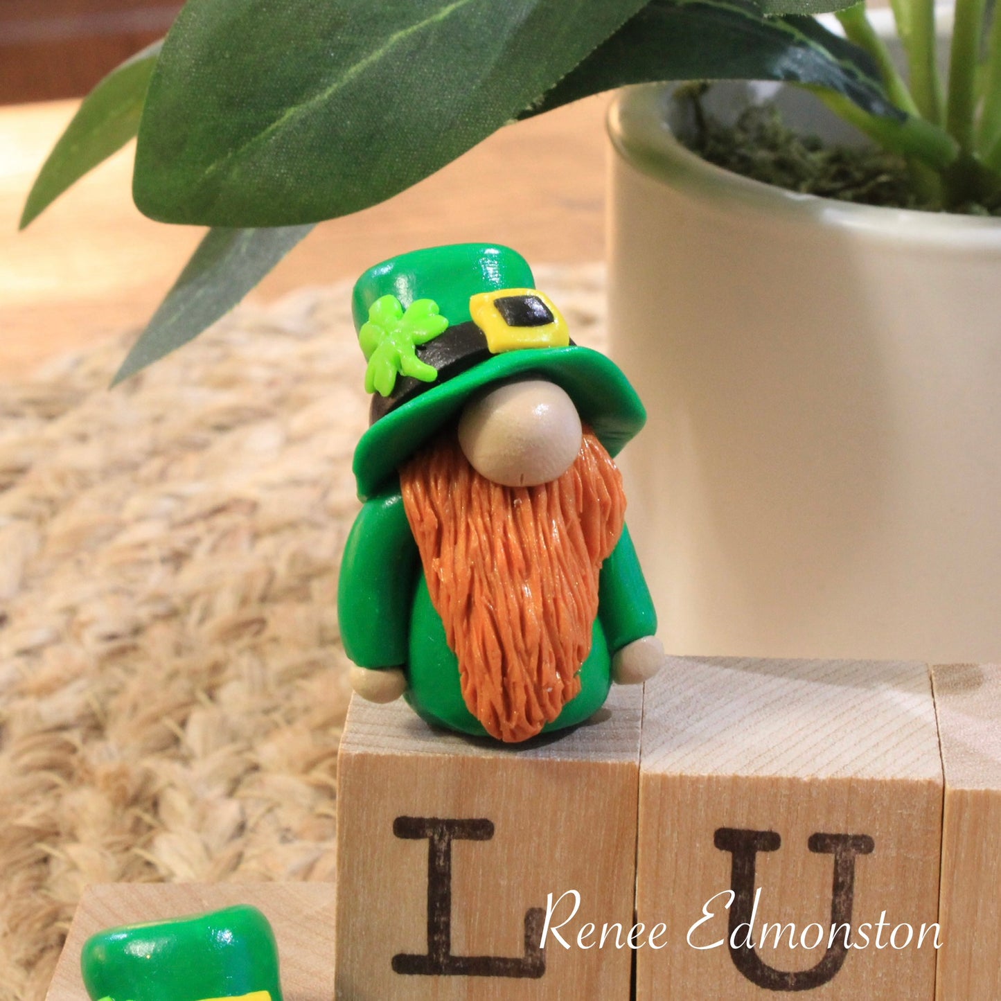 The Little Leprechaun Gnome: A Handcrafted Miniature St. Patrick’s Day Figurine for Desk Decor, Fairy Gardens, and Collectors
