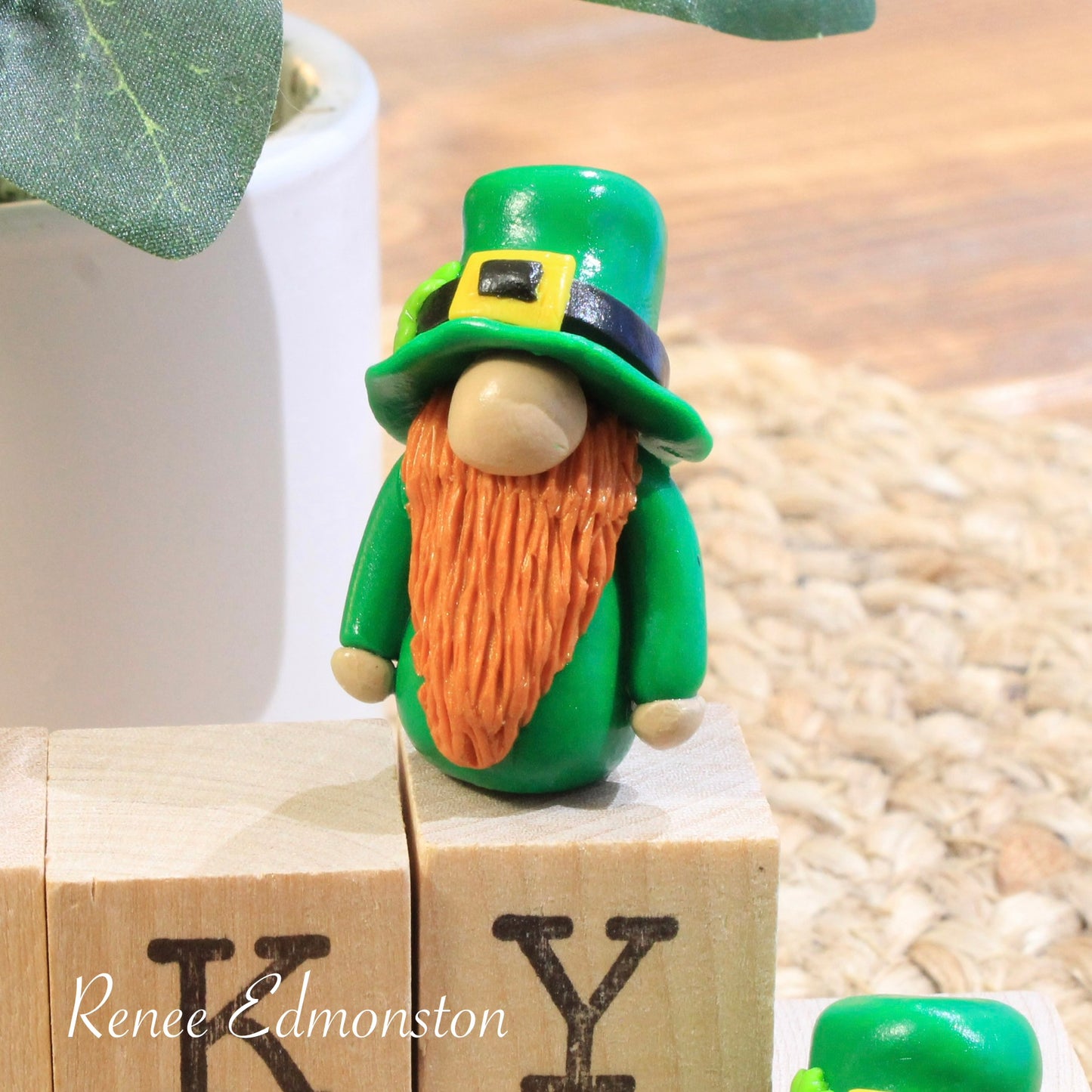 The Little Leprechaun Gnome: A Handcrafted Miniature St. Patrick’s Day Figurine for Desk Decor, Fairy Gardens, and Collectors