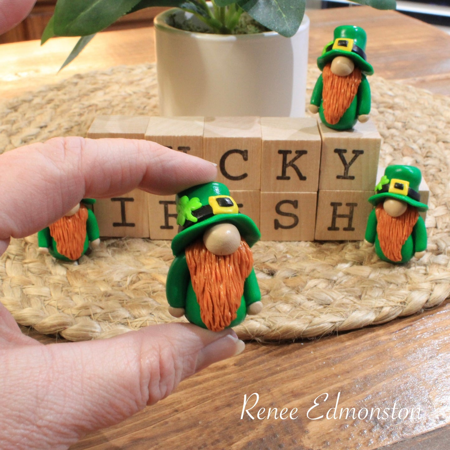 The Little Leprechaun Gnome: A Handcrafted Miniature St. Patrick’s Day Figurine for Desk Decor, Fairy Gardens, and Collectors