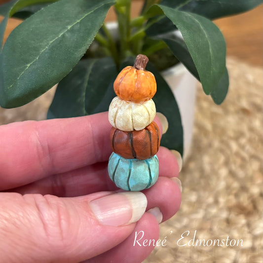 Miniature Stack of Fall Harvest Pumpkins