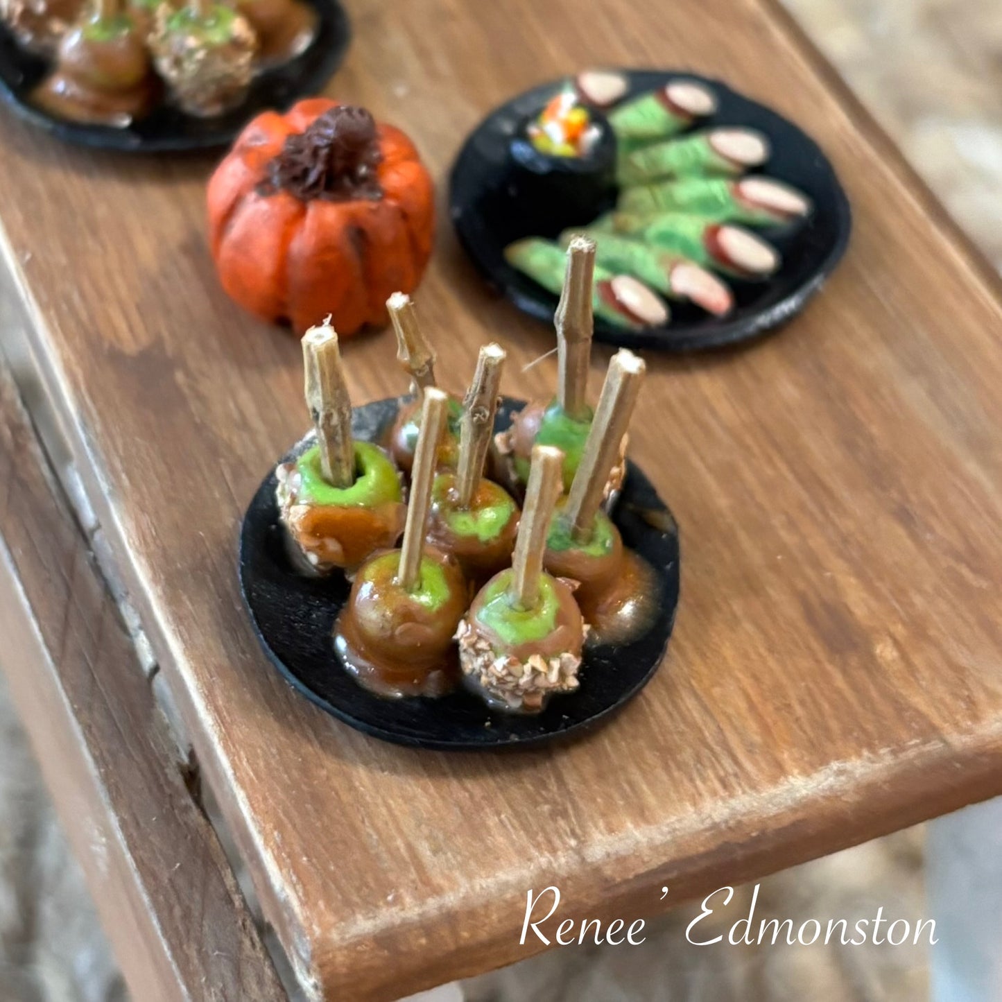 Miniature Caramel Candy Apples Halloween Party Food 1:12 Scale Handmade