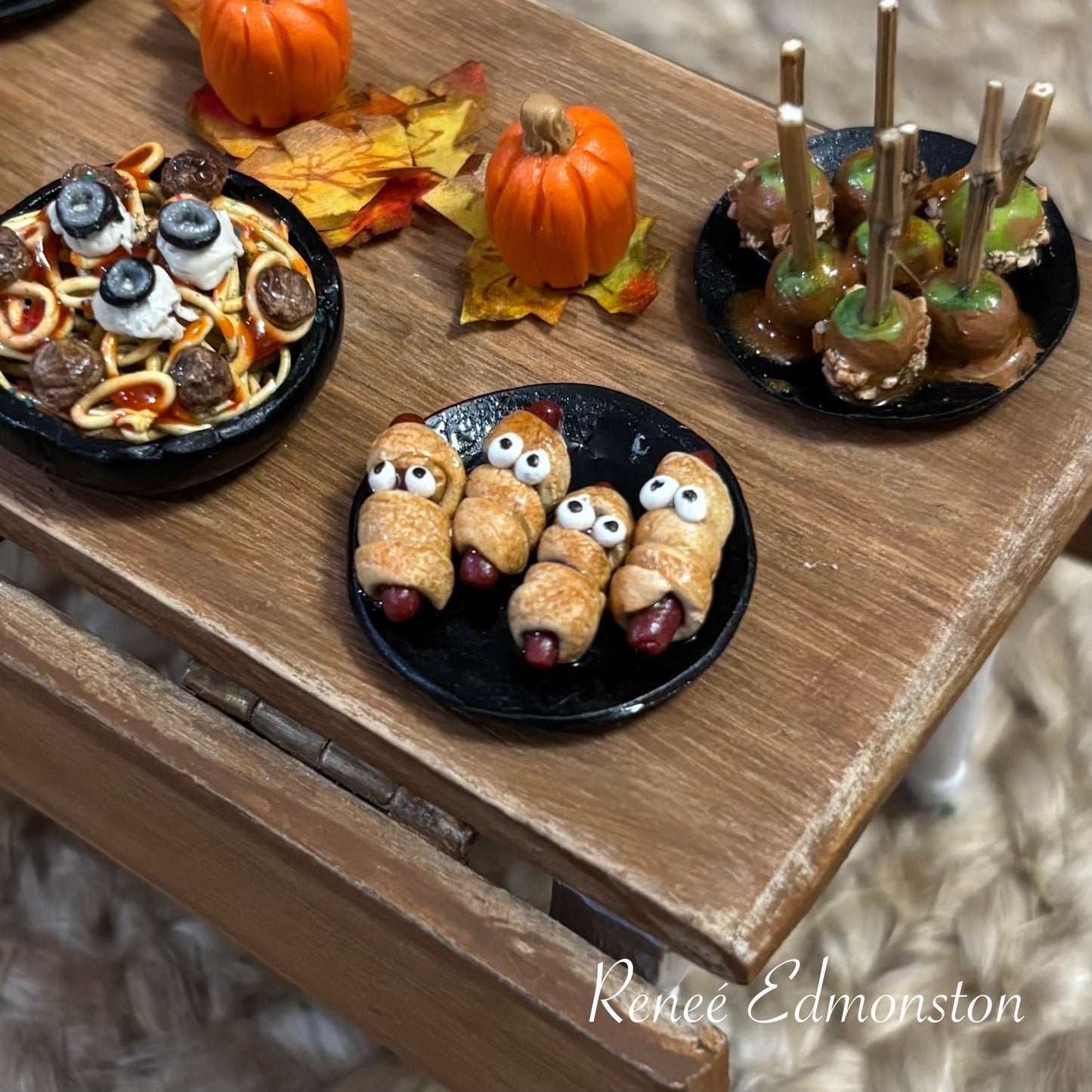 Miniature Mummy Hot Dogs Halloween Party Food 1:12 Scale Handmade