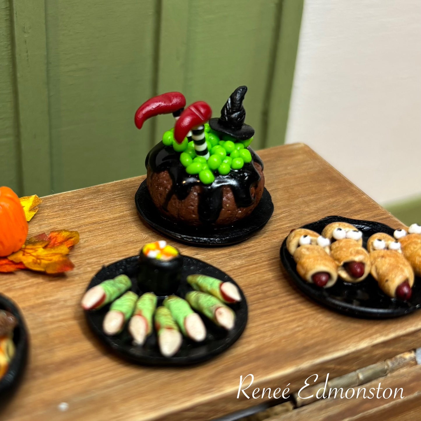 Miniature Crashed Witch Bundt Cake Spooky Halloween Party Food 1:12 Scale Handmade