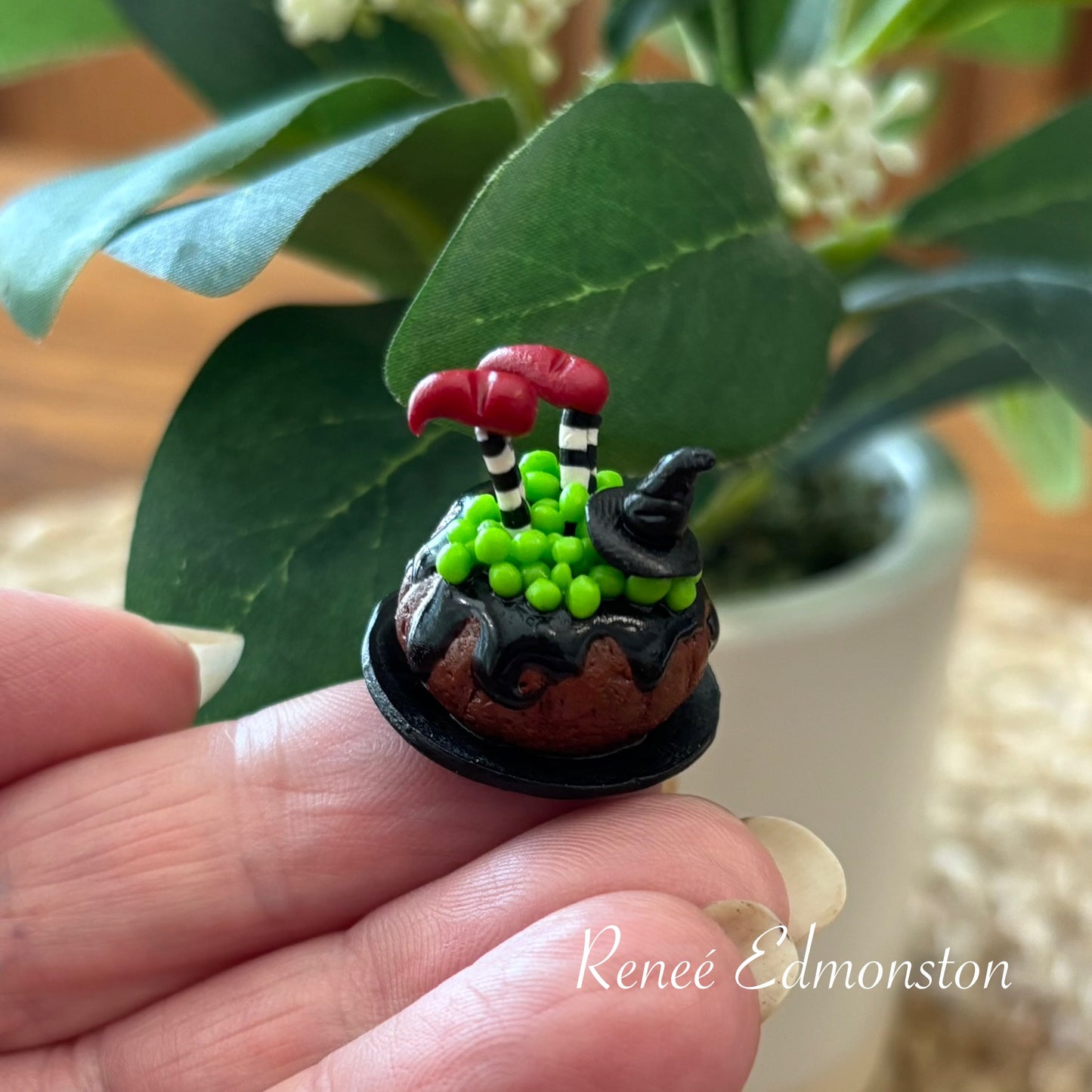 Miniature Crashed Witch Bundt Cake Spooky Halloween Party Food 1:12 Scale Handmade