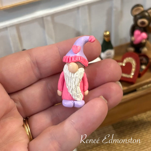 Miniature Valentine Gnome Decor Dollhouse 1:12 Scale