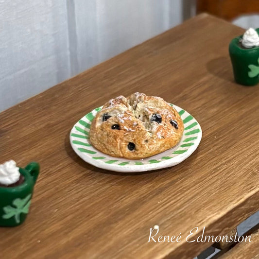 Miniature Irish Soda Bread St. Patrick's Day Dollhouse 1:12 Scale