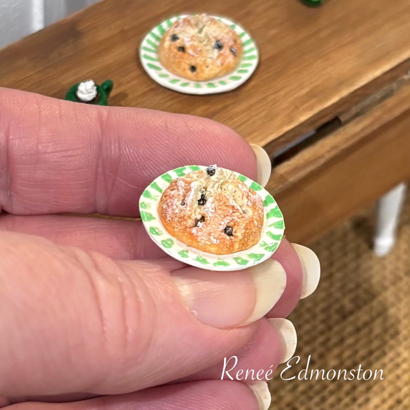 Miniature Irish Soda Bread St. Patrick's Day Dollhouse 1:12 Scale