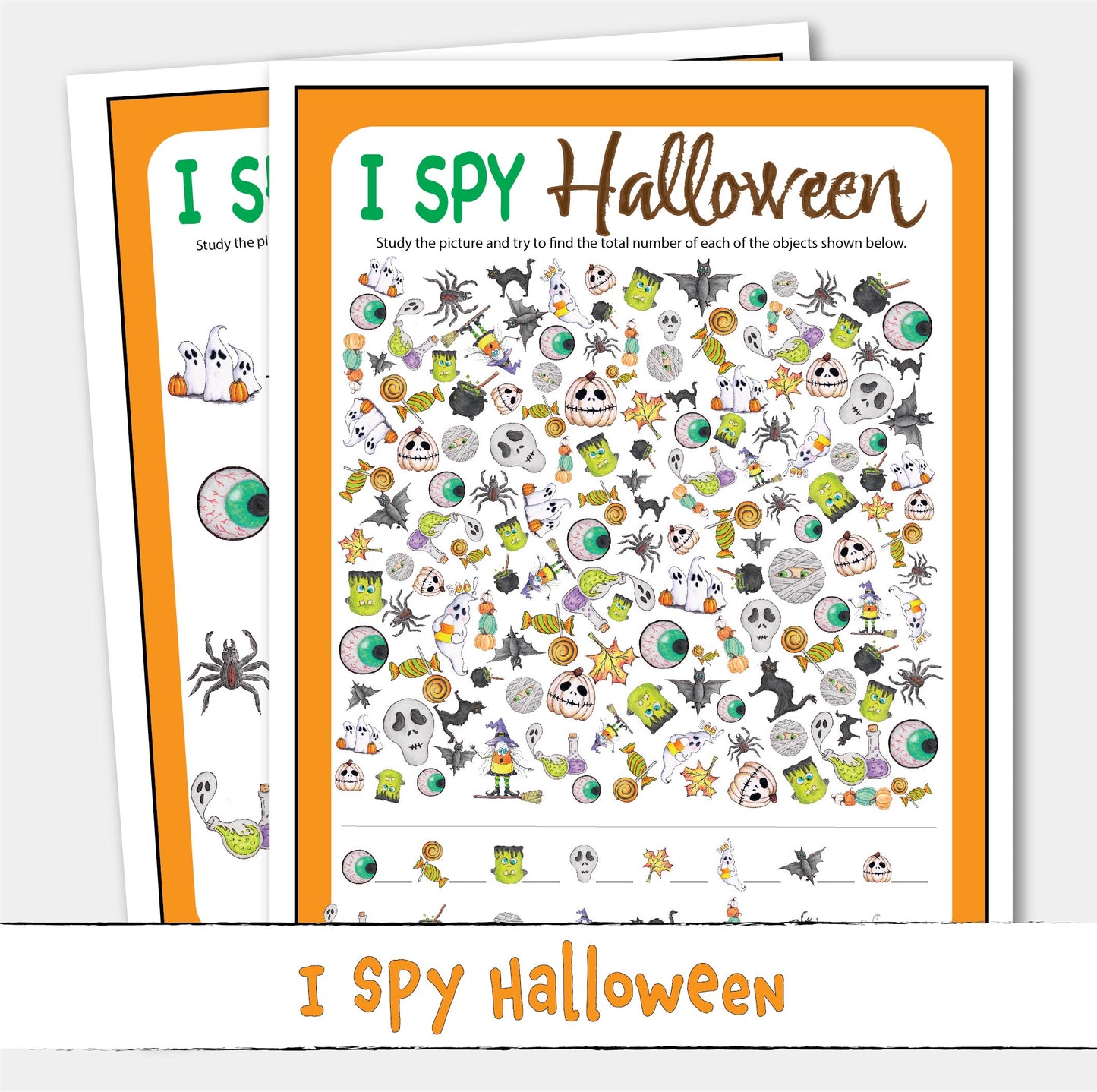 Printable I SPY Halloween Puzzle Game Activity