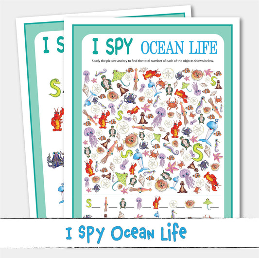 Printable I SPY Ocean Life Summer Puzzle Game Activity