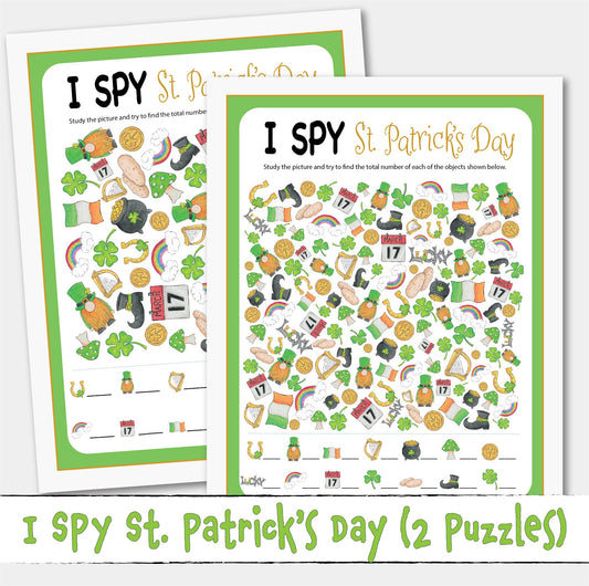 Printable I SPY St. Patrick's Day Puzzle Game Activity
