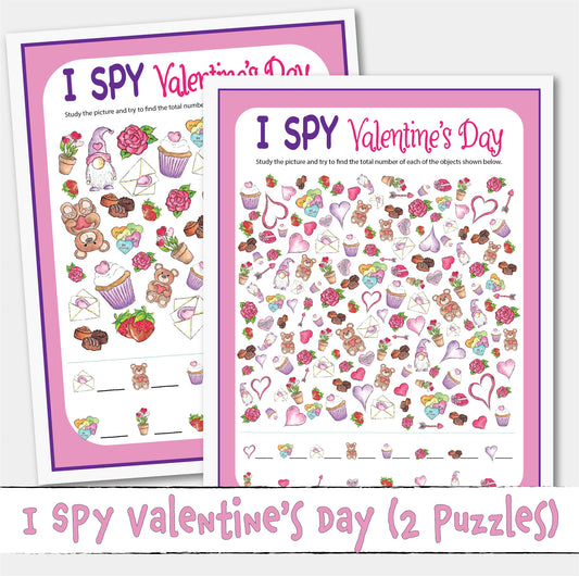 Printable I SPY Valentine's Day Puzzle Game Activity