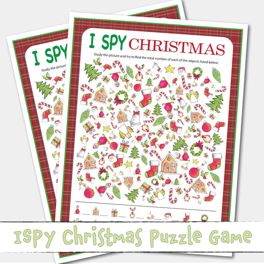 Printable I SPY Christmas Look and Find Puzzle Game